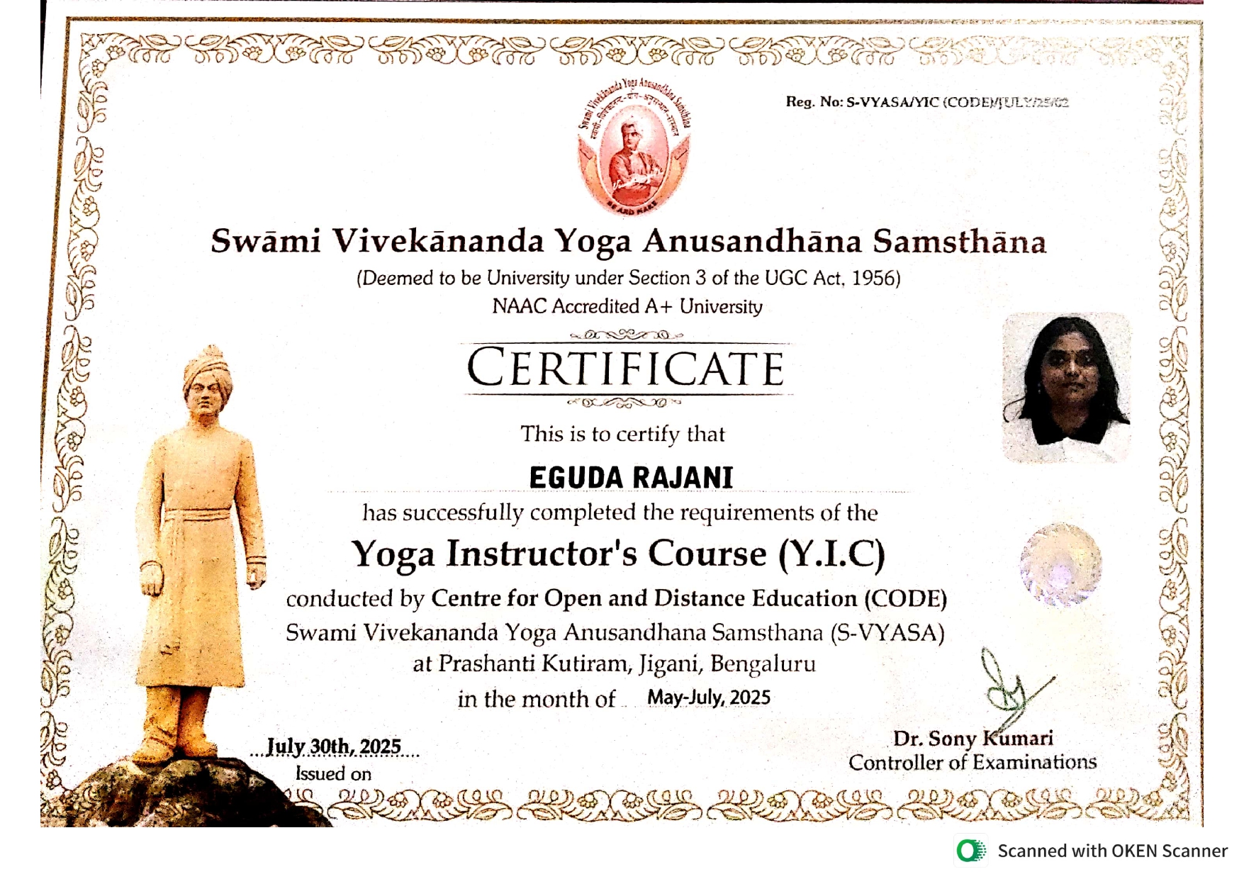 Yoga Certificate